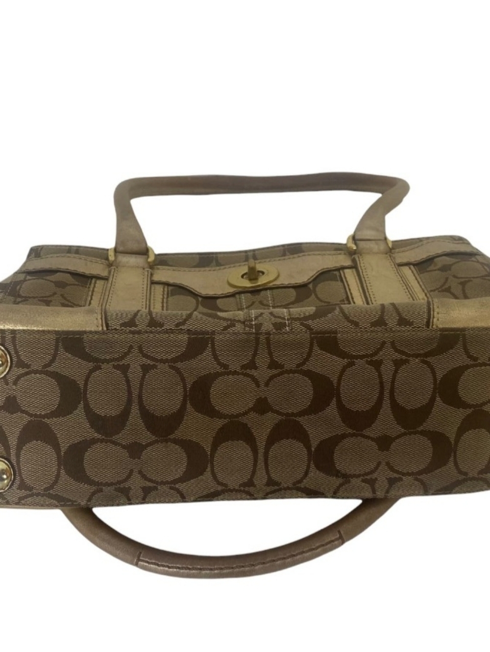 Coach Hampton Signature Jacquard Tote with Metallic Trim - Picture 7 of 9